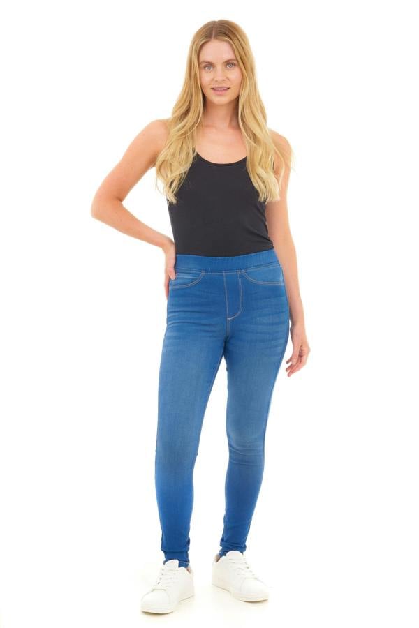 Smart Living Women's Stylish Skinny Fit Denim Jeggings with Pockets - Trendy & Comfy - BROMO BLUE
