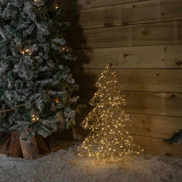 Samuel Alexander 60cm Gold Light Up Christmas Tree with 300 Warm White LEDs & Timer