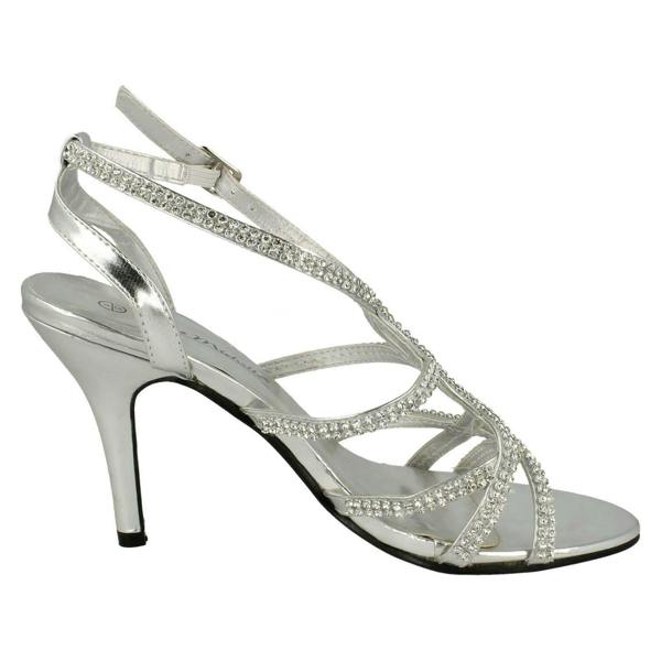 Anne Michelle Ladies Anne Michelle Heeled Ankle Strap Sandal Shoes