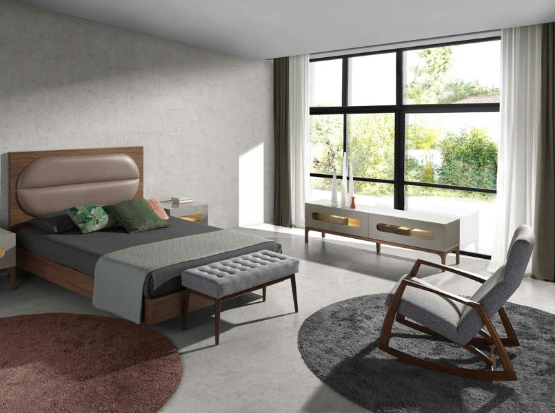 Angel Cerdá Grey fabric rocking chair 5106