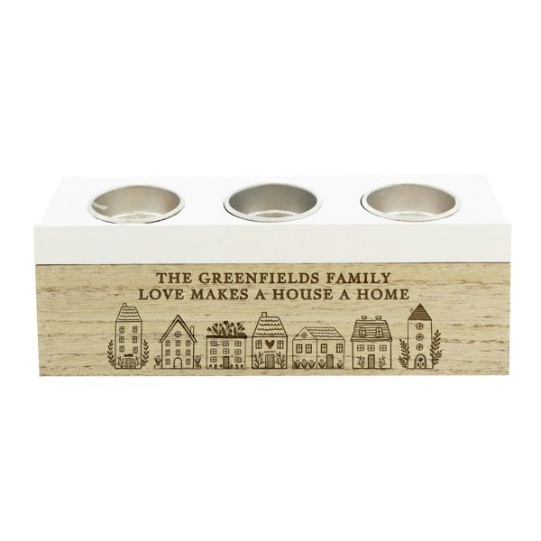 Personalised Memento Company Personalised HOME Triple Tea Light Box