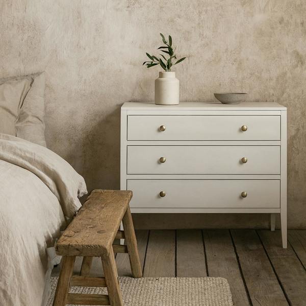 Wyld Haus Paris White Wood Grain 3 Drawer Chest