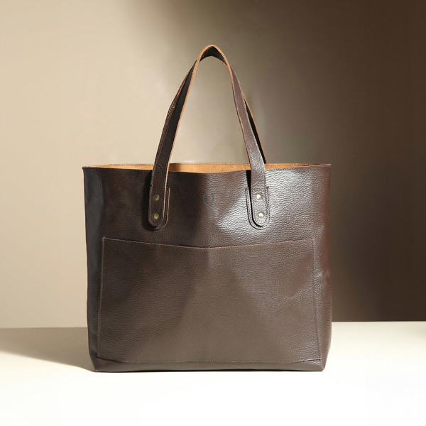 Dötch Club Leather Tote Bag - Brown