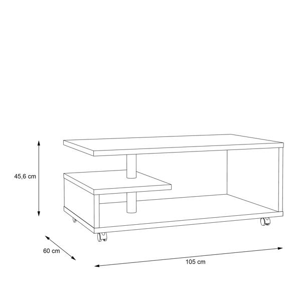Wyld Haus Salford Grey Wooden Coffee Table Open Shelf
