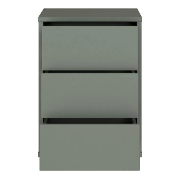 Furniture To Go Alice Springs Bedside Cabinet with 3 Drawers Push-to-Open in Sage Green