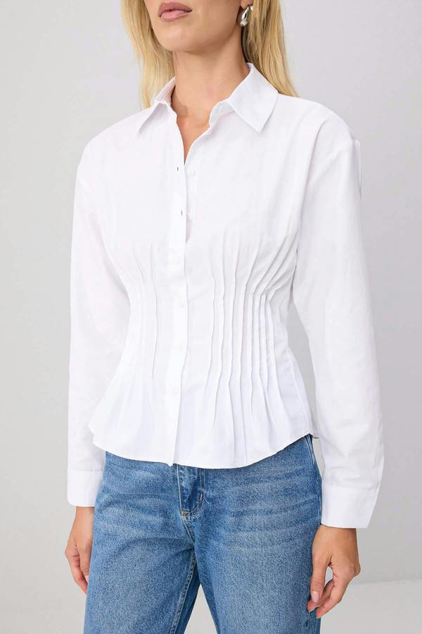 WOVCOR Long Sleeve Fitted Ribbed Shirt