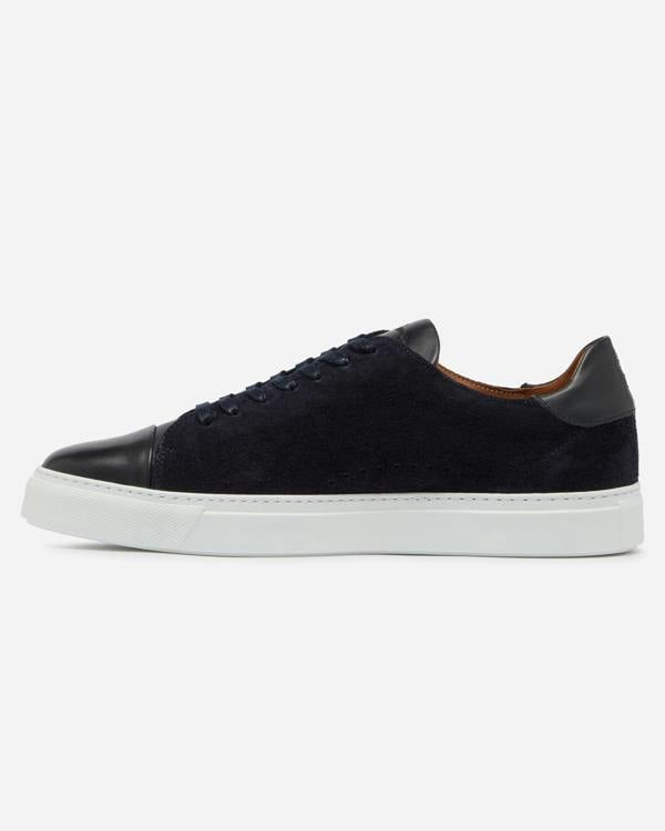 Oliver Sweeney Capelo Calf Suede Mens Cupsole Trainers - Navy