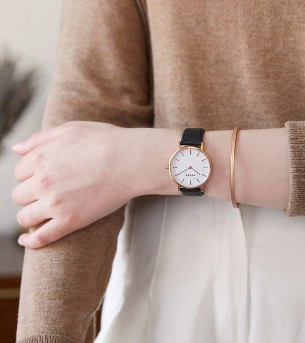 Votch Rose Gold & Piñatex Watch | Petite