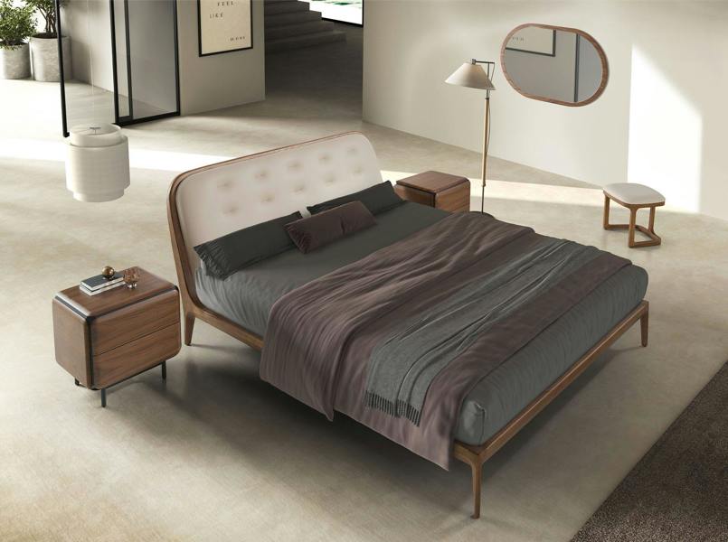 Angel Cerdá Oval Half Point walnut wall mirror 3295