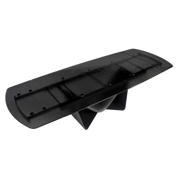 Angel Cerdá Extendable barrel oval dining table in black glass, steel, dark grey fiberglass and metal 1196