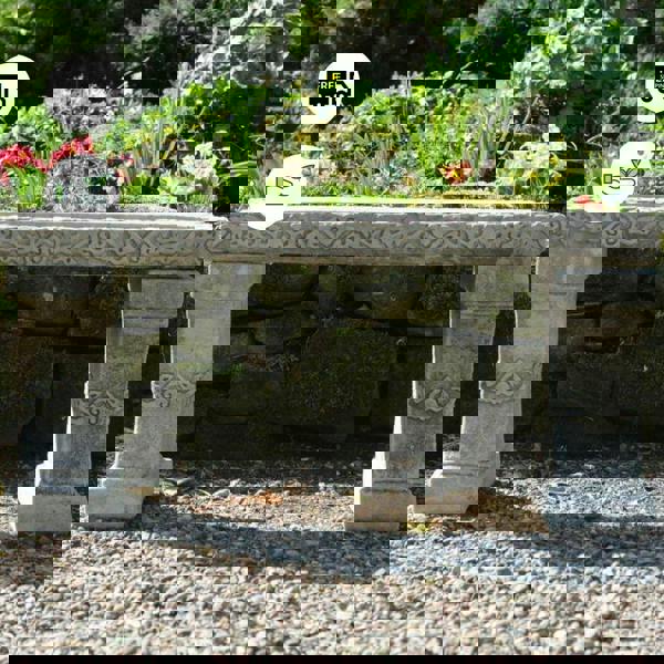 Kazakh Design Stone Cast Garden Bench