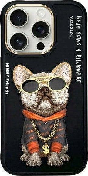 Nimmy Friends Glasses Cool Dog Case for iPhone 16 Pro 6.3" Black - N-YJ-iP16-Pro-01