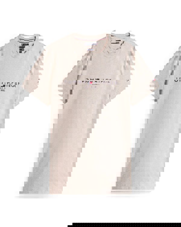 Tommy Hilfiger Tommy Logo Basic Mens T-Shirt - Heathered Pebble