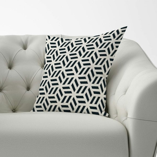 Warren Reed Geometric Monochrome Hexagonal Pattern Cushions