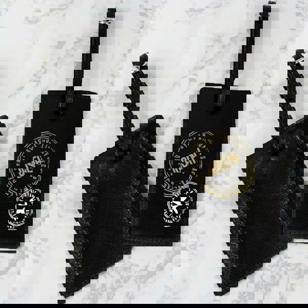 Personalised Memento Company Personalised Stamped Black Luggage Tag