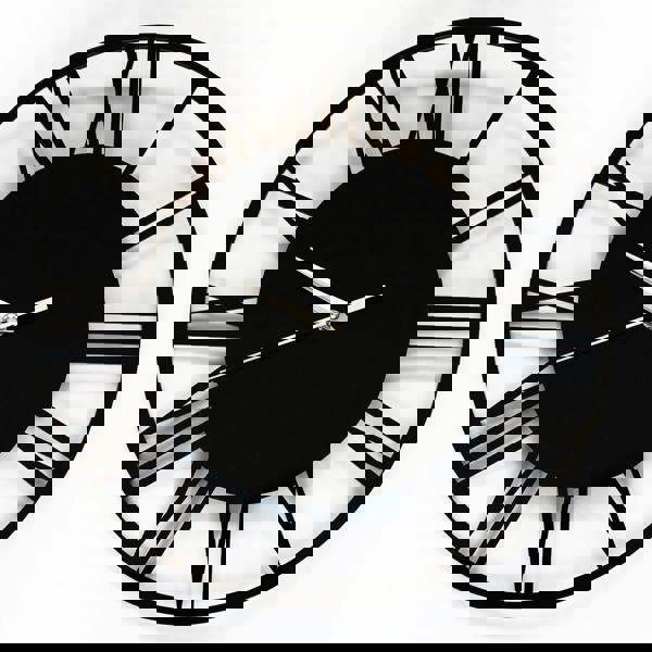 WALPLUS WC2134 - Acrylic Gloss Roman Wall Clock Black - 30 cm / 11.8 in