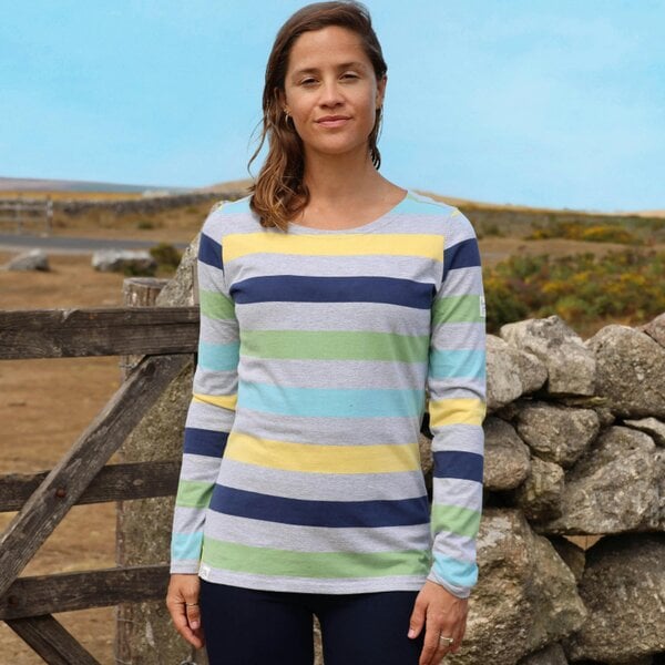 Lazy Jacks LJ97M - Long Sleeve Multi Striped Breton - Winter Greens