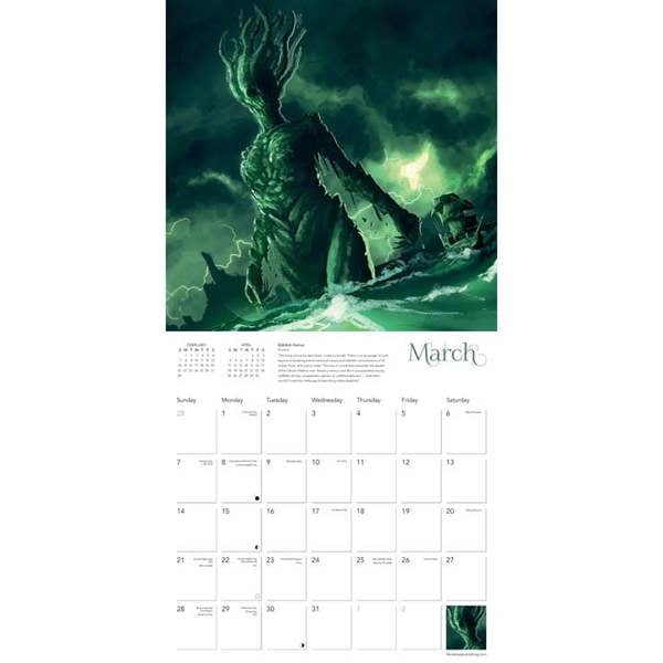 Cthulhu Calendar 2027, Wall Calendars, Month To View, Art, Gift
