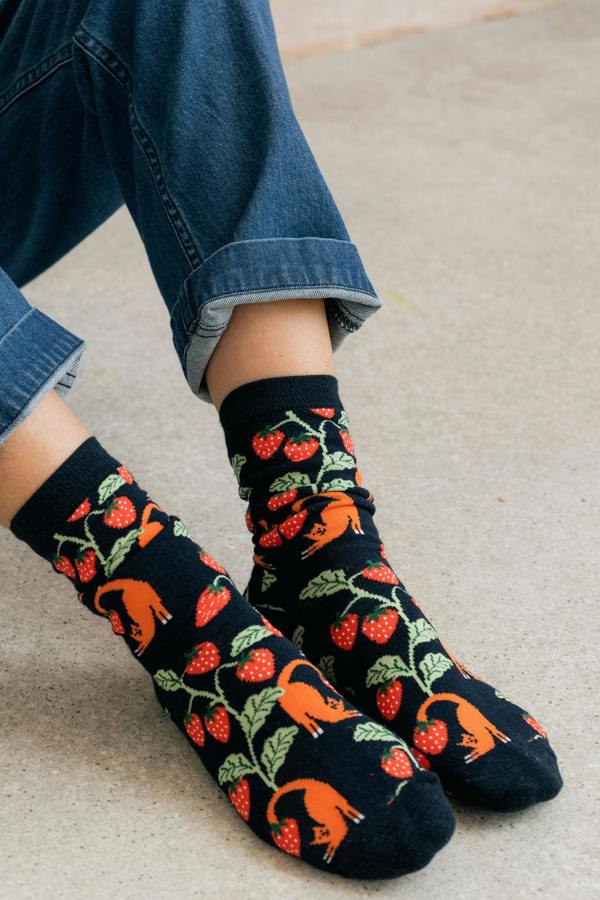 Lily & Me Strawberry Fields Bamboo Ankle Socks