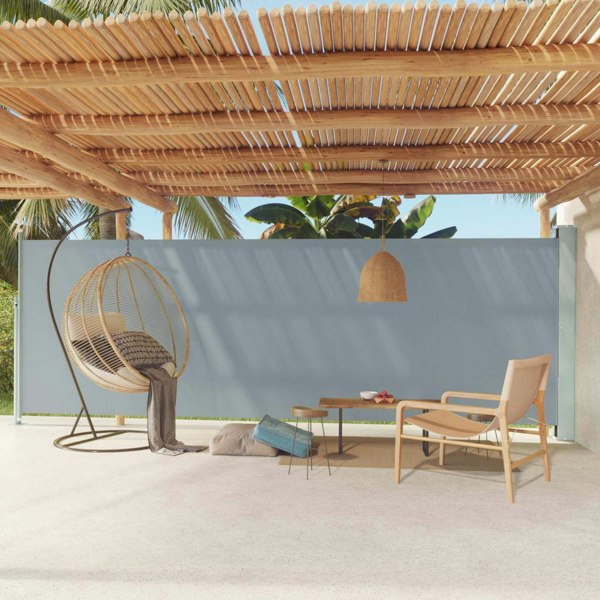 Berkfield Patio Retractable Side Awning 180x600 cm Grey