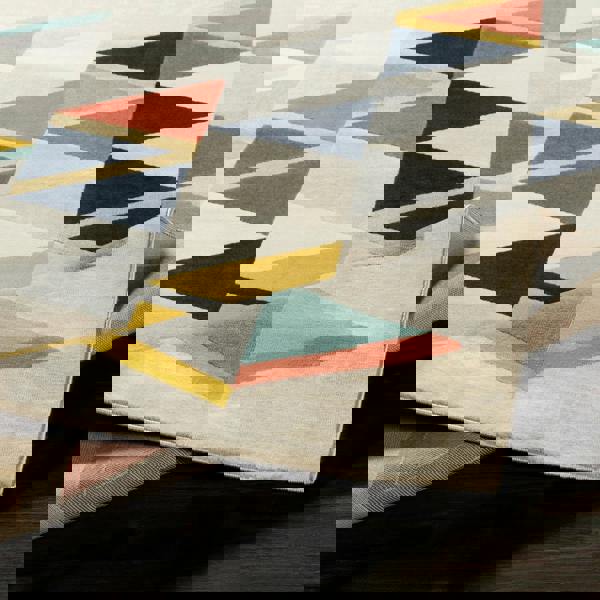 Livabliss City-Geometric Yellow Blue Grey Black Rug