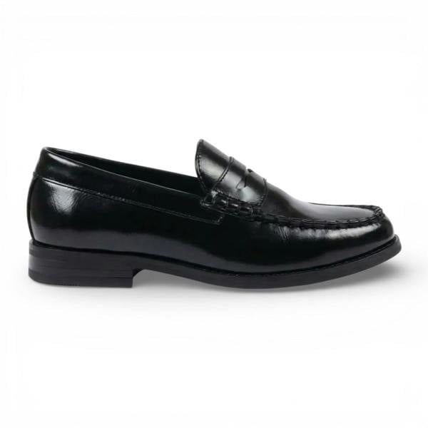 Dolcetto Mens Black PU Leather Formal Dress Penny Loafers Casual Shoes