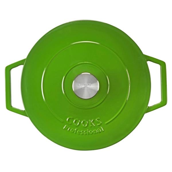 Cooks Professional 20cm Cast Iron Casserole | Graduated Green