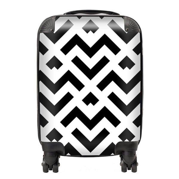 Warren Reed Black And White Abstract Pattern Suitcase