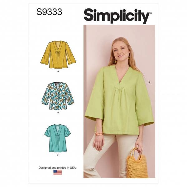 Simplicity Sewing Pattern 9333, Tops for Women, H5 (6-8-10-12-14) - Easy