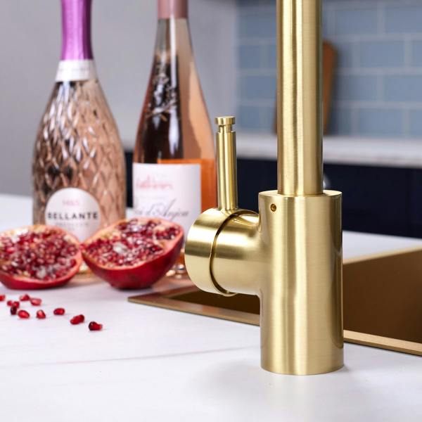 Flode Solo | Single Lever 3 in 1 Instant Boiling Tap | Brushed Brass Finish