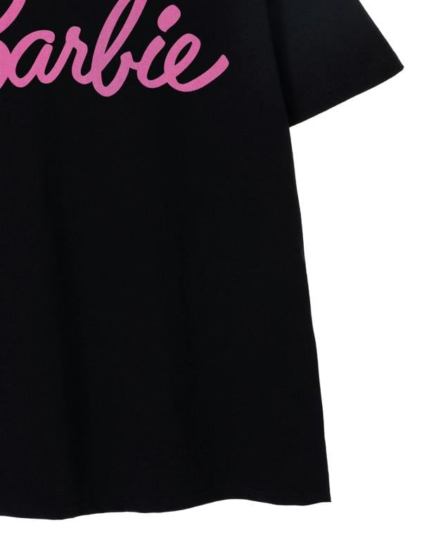Barbie Womens Black Classic Logo Short Sleeved T-Shirt