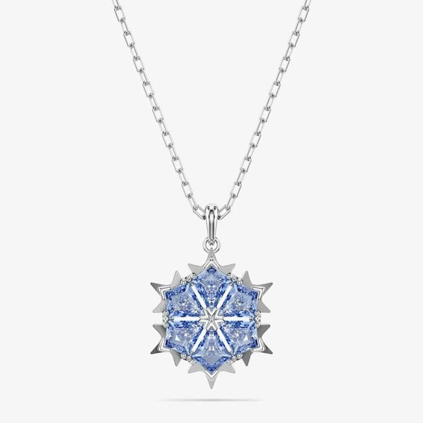 Swarovski Magic Rhodium Plated Blue Zirconia Snowflake Pendant Necklace 5735399
