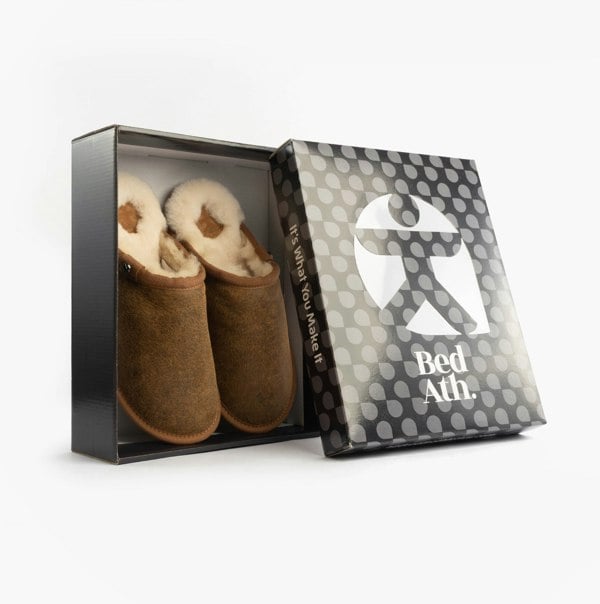 Bedroom Athletics KIEFER Mens Mule Slippers Distressed Coffee