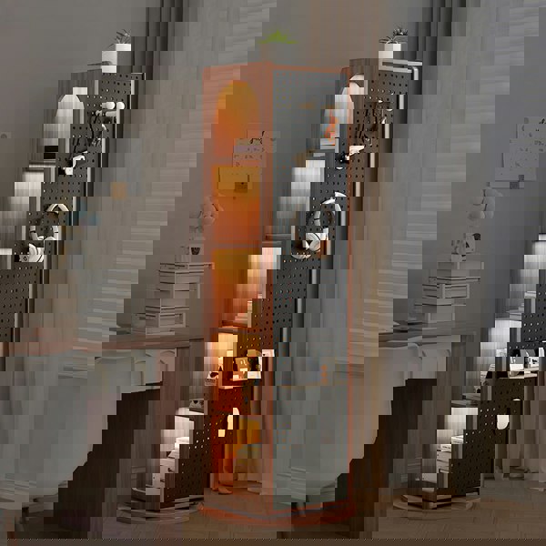 Rit Concept Correa Rotating Bookshelf, Freestanding Shelving Unit With Full Length Mirror