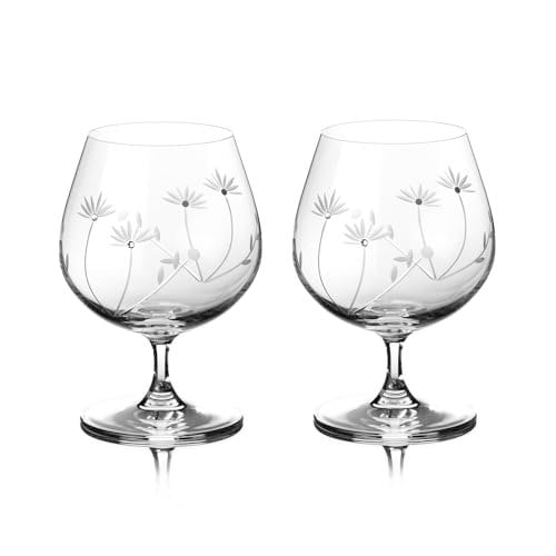 Diamante "Bloom" Snifter Glasses - Set of 2