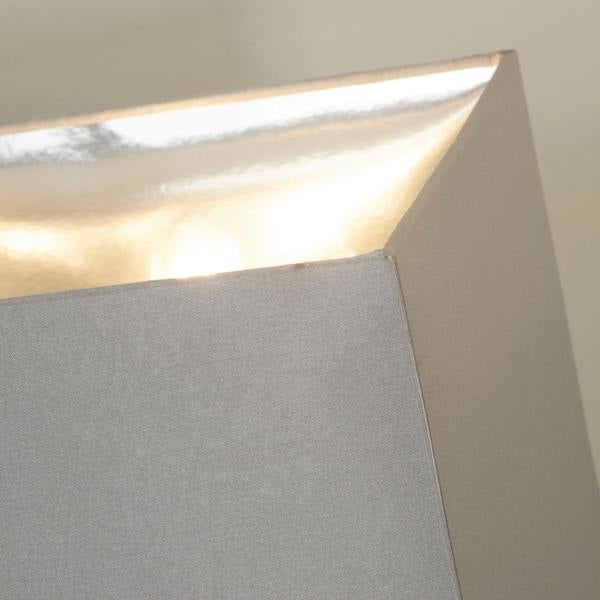 Lighting Collection Sleek Mirror‑Panel Table Lamp with Fabric Rectangle Shade