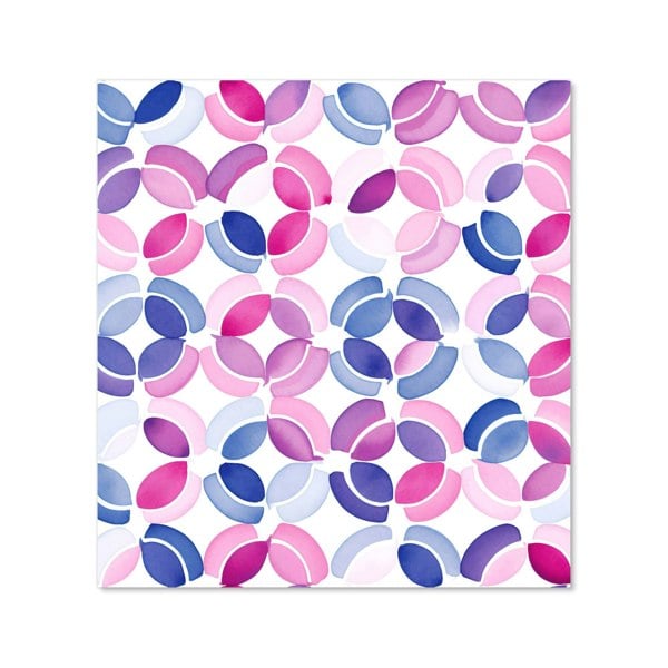 Warren Reed - Designer Interlocking Pink Blue Shape Kitchen Splashback