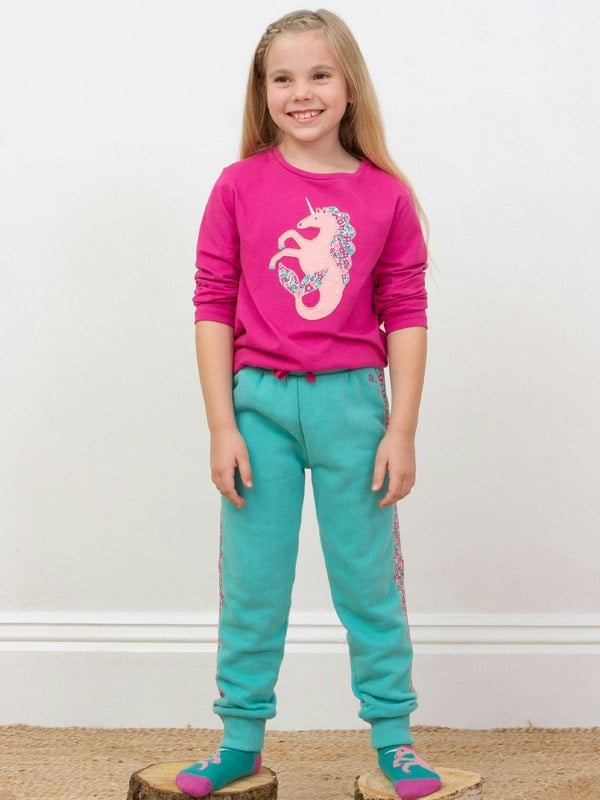 Kite Girls Organic Side Stripe Joggers Ditsy Tales