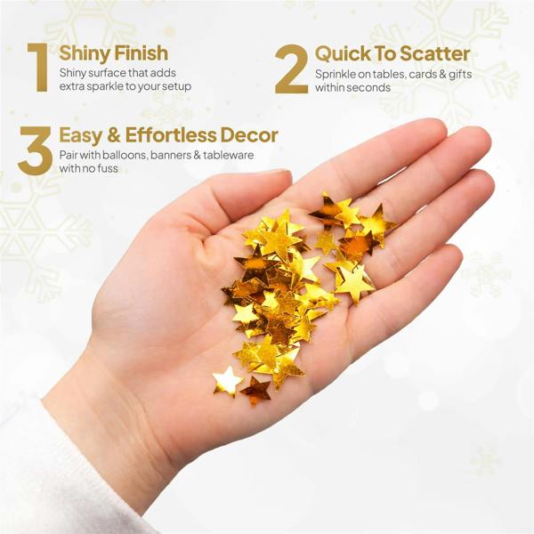 Gold Star Confetti Table Scatter, Metallic Gold Party Decoration for Celebrations and Events image 7