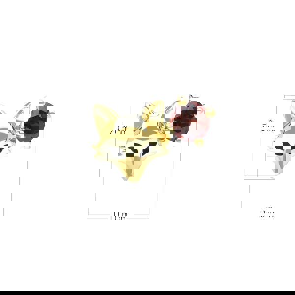 Gemondo Gardenia Garnet Fox Pin In 9ct Yellow Gold