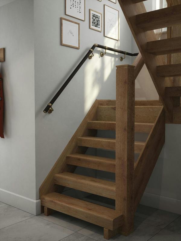 Handrails Direct Burcot Espresso Leather Half Turn Handrail