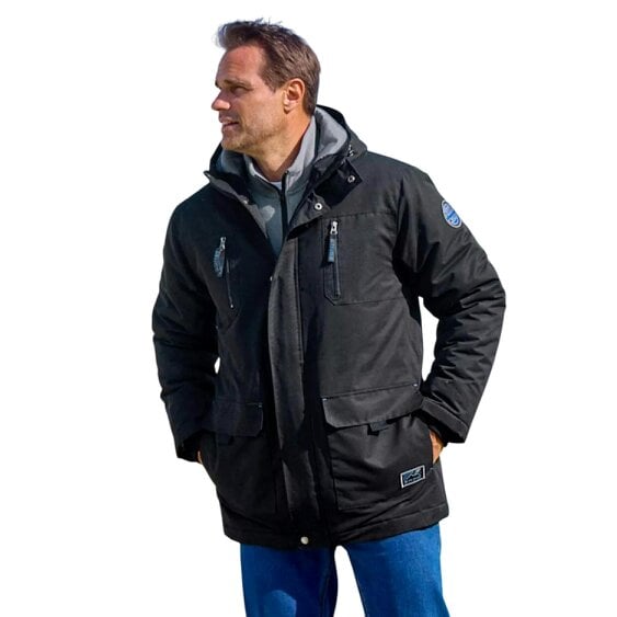 Atlas For Men Mens Water Repellent Faux Fur Hood Parka - Black