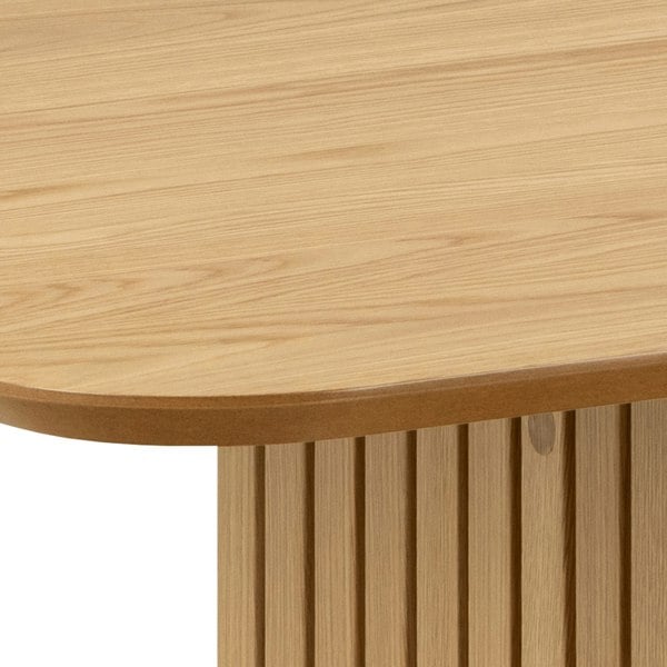 Furniture To Go Christo Dining Table in Oak 220x75cm including 6 Lima Dining Chairs with Armrest in Black