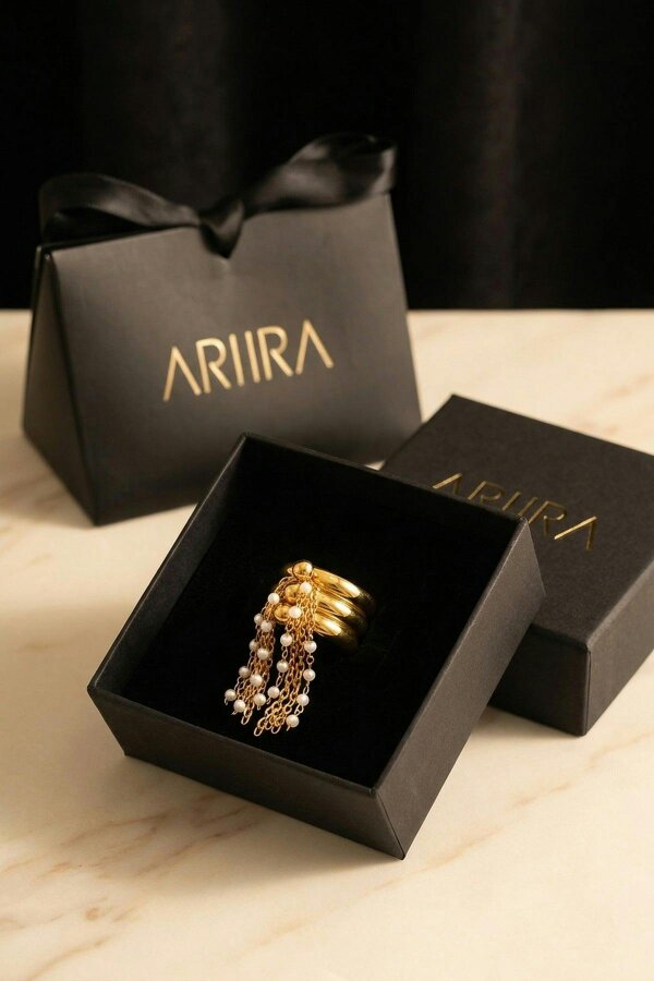 ARIIRA Jacinta Gold Tone Multi Band Ring