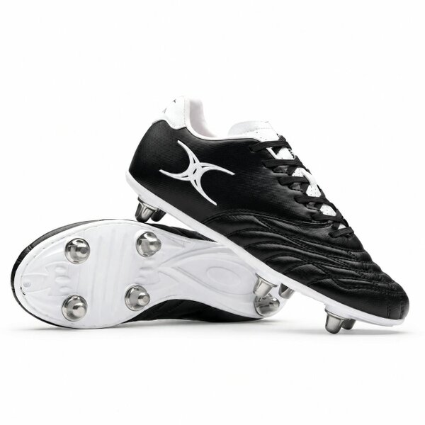 Gilbert Junior Icon 6S Rugby Boots SG Soft Ground Black