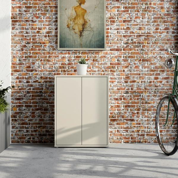 Furniture To Go Alice Springs Shoe Cabinet with 2 Doors Push-to-Open in Sand