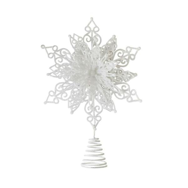 Garden Greatness White Shimmer Snowflake Tree Topper