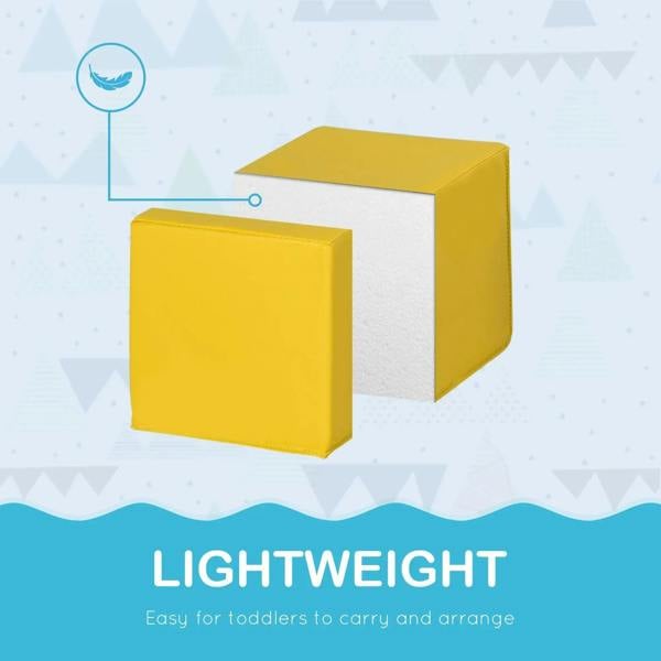 Lightweight foam cube blocks, yellow and white multi-cube pieces