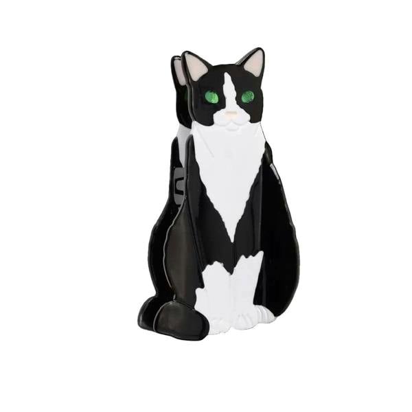 Gold Trip Tuxedo Cat Claw Clip