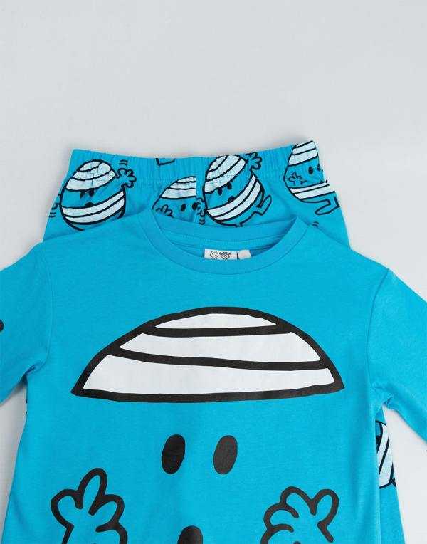 Mr. Men & Little Miss Boys Blue Mr Bump Long Sleeve Long Leg Pyjama Set